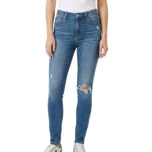 Abercrombie & Fitch The Skinny High Rise Distressed Jeans Dark Wash Size 28 x 33